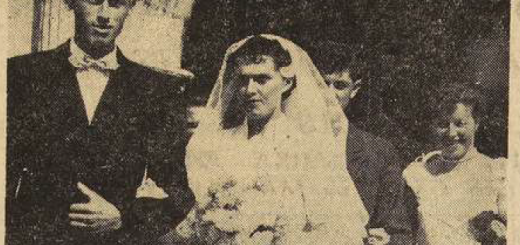 Plabennec mariage Priser Joseph et Calvez Marie Thérèse Le Télégramme de Brest 8 Septembre 1955