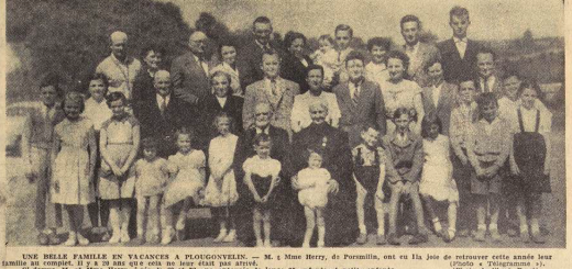 Porsmilin Famille Herry en vacances à Plougonvelin Le Télégramme de Brest 6 Septembre 1955