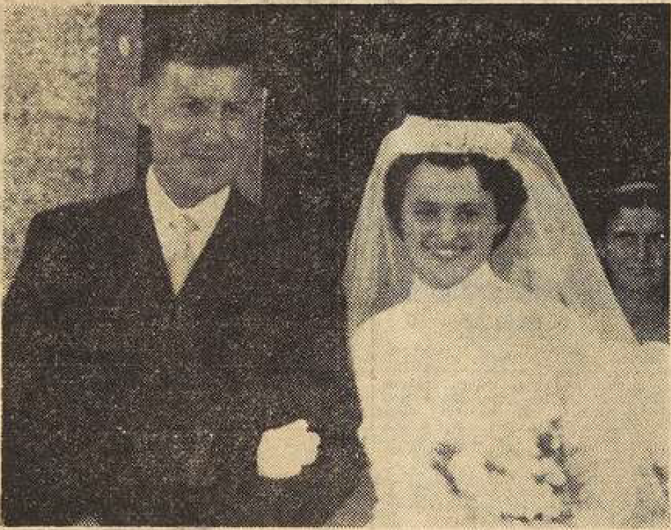 Portsall Photo mariage Abily F avec Bellec Yvette Le Télégramme de Brest 8 Septembre 1955