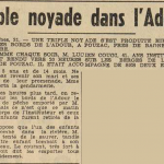 Pouzac Triple noyade Lucien Cougi Le Télégramme de Brest 22 juillet 1954