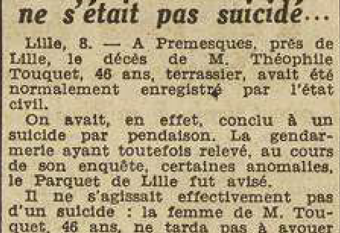 Prémesques Touquet Théophile Le Télégramme de Brest 29 Juillet 1955