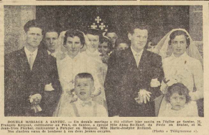 Santec double mariage Kergoat François avec Rolland Anna Pleyber Jean-Yves avec Rolland Marie JosèpheLe Télégramme 22 juillet 1954