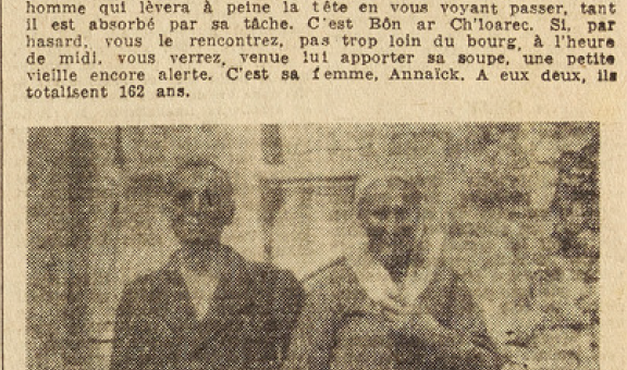 Bodilis Couple Bon Ar C'Hloarec et Annick Péden Le Télégramme de Brest 30 août 1952