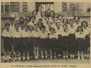 Bouilly Souligny Chorale scolaire L'Est Eclair 1 juillet 1954