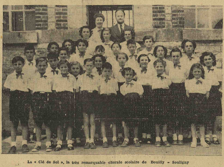 Bouilly Souligny Chorale scolaire L'Est Eclair 1 juillet 1954
