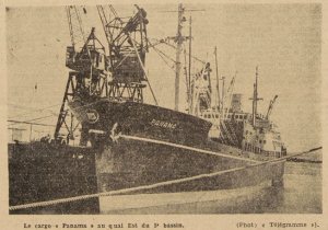 Cargo Danois Le Panama Le Télégramme de Brest 28 août 1952