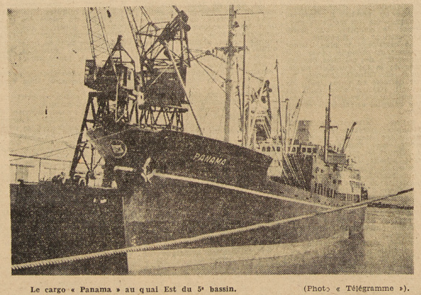 Cargot Danois Le Panama Le Télégramme de Brest 28 août 1952
