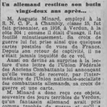 Chambly Minard Auguste Un Allemand restitue son butin 22 ans après Le Journal de Rouen 31 juillet 1938