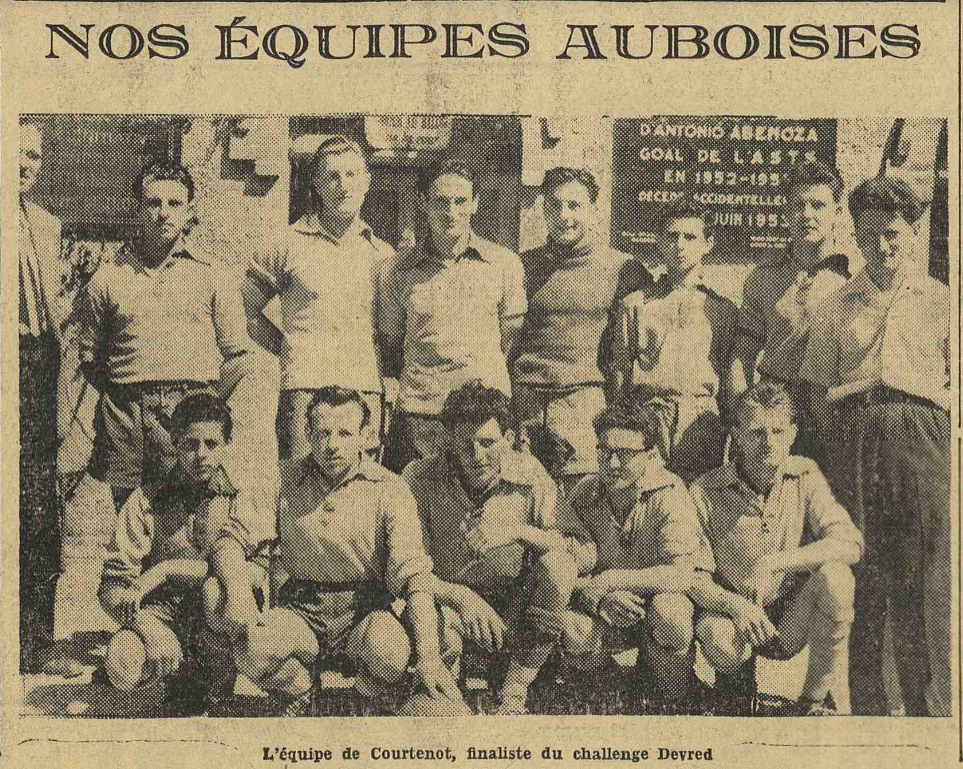 Courtenot équipe de foot L'Est Eclair 1 juillet 1954