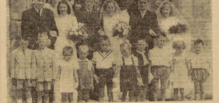 Crozon triple mariage Familles Le Rita Piton et Carsoyrou Le Télégramme 4 août 1952