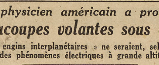 Des soucoupes volantes sous cloches Le Télégramme 7 août 1952