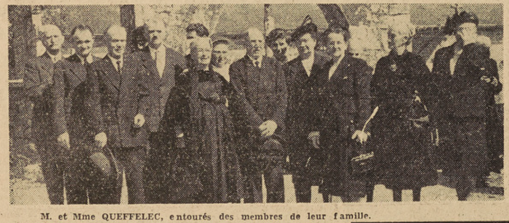 Landévennec Famille Queffélec Noces de Diamant Le Télégramme de Brest 27 août 1952
