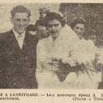 Lanrivoaré Mariage Le Télégramme de Brest 15 septembre 1953