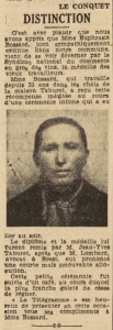 Le Conquet Distinction vieux travailleurs Mme Bossard Euphrasie Le Télégramme de Brest 23 août 1952
