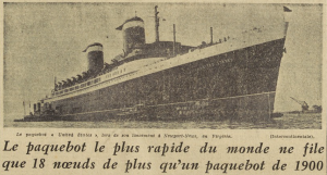 Le paquebot United States Newport-News Virginie Le Télégramme du 7 Juillet 1952