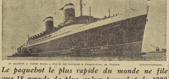 Le paquebot United States Newport-News Virginie Le Télégramme du 7 Juillet 1952