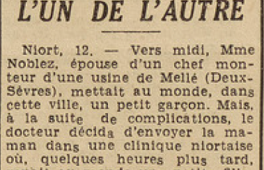 Niort Les jumeaux Noblez naissent à 28 kilomètres l'un de l'autre Le Télégramme 13 août 1952
