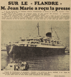 Paquebot Le Flandre Le Télégramme du 17 Juillet 1952