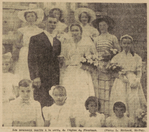 Plouenan Photo Mariage Moal Jeanne avec Alard Robert Le Télégramme de Brest 5 aout 1952