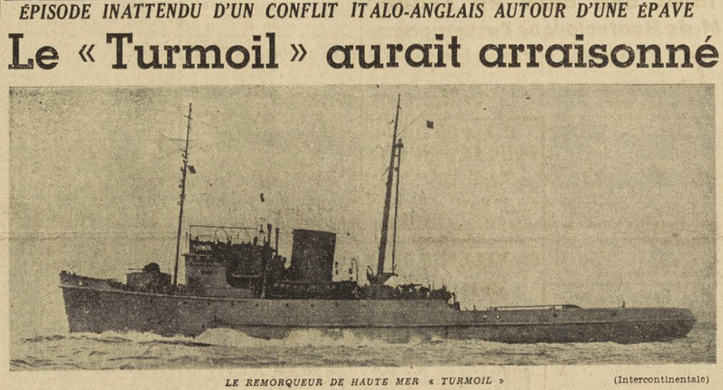 Remorqueur de haute mer Turmoil Le Télégramme de Brest 27 août 1952