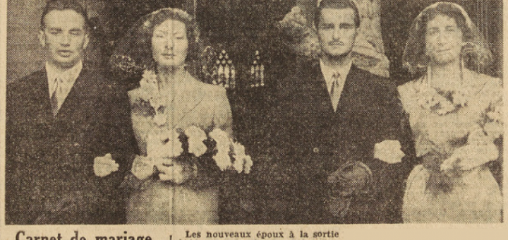 St-Pol-de-Léon Mariages Trichet Joëlle avec Jozroland Jean et Trichet Marie-Thérèse avec Trégouët Georges Le Télégramme 7 août 1952