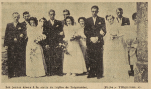 Trégarantec Triple mariage Le Télégramme 2 juillet 1952