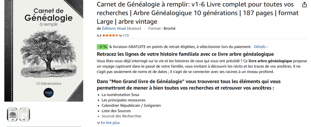 carnet de généalogie