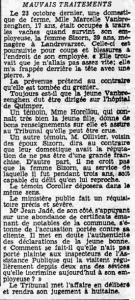 Landrevarzec Marcelle Vanbrezenghen et Sizorn Tribunal correctionnel Le Petit Breton 2 février 1936