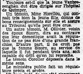 Landrevarzec Marcelle Vanbrezenghen et Sizorn Tribunal correctionnel Le Petit Breton 2 février 1936