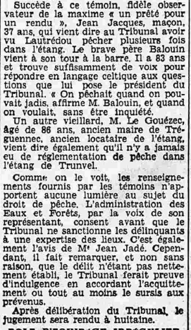 Tréguennec Tribunal correctionnel Lautrédou Yves Garrec Corentin Le Floch Jean Le Bloa Yves Le Petit Breton 2 février 1936