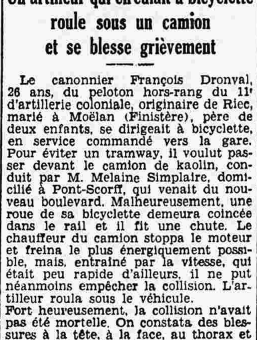 11e Artillerie Coloniale Dronval François Le Petit Breton 1 novembre 1936