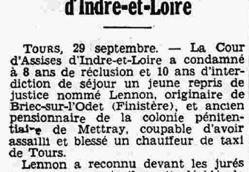Briec Mr Lennon condamné Assises d'Indre et Loire Le Petit Breton 4 octobre 1936