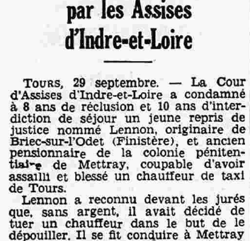 Briec Mr Lennon condamné Assises d'Indre et Loire Le Petit Breton 4 octobre 1936