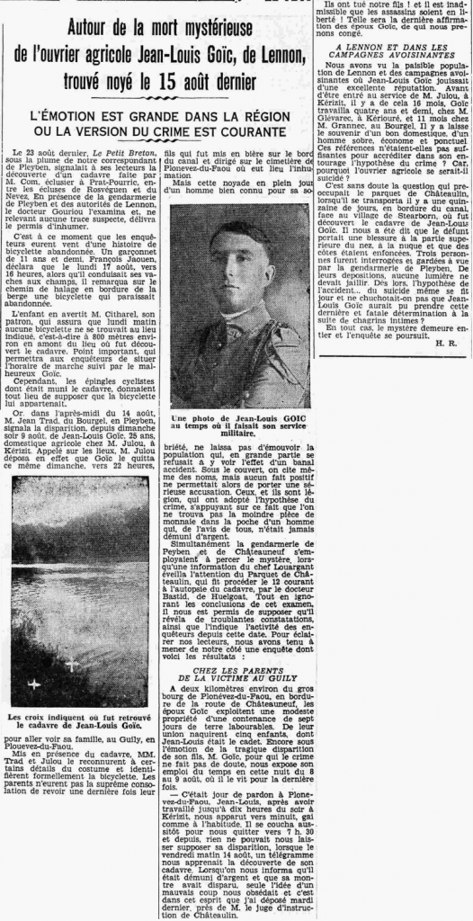 Lennon mort mystérieuse de Goïc Jean-Louis Le Petit Breton 4 octobre 1936