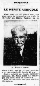 Locquénolé Floch Alain mérite agricole Le Petit Breton 11 octobre 1936