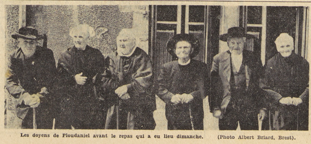 Ploudaniel les Doyens de la commune Le Télégramme 11 mai 1955