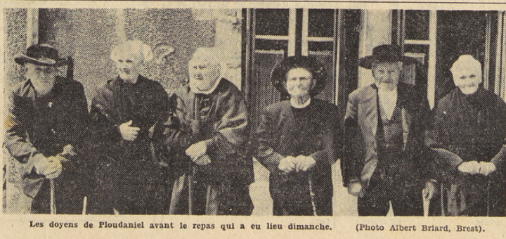 Ploudaniel les Doyens de la commune Le Télégramme 11 mai 1955