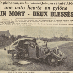 Quimper Pont-l'Abbé accident de voiture décès de Pierre Jolivet de Paris Le Télégramme 7 mai 1955