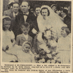 St-Thégonnec mariage René Simon avec Monique Coat Le Télégramme 5 mai 1955