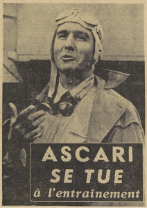 Ascari se Tue à l'entaînement Le Télégramme 27 mai 1955