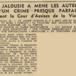 Assises de la Vienne accusés Johann et Marguerite Maslonska pour l'assassinat de l'acteur Ernst Kapusta Le Télégramme 24 mai 1955