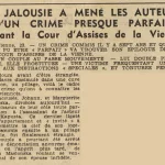 Assises de la Vienne accusés Johann et Marguerite Maslonska pour l'assassinat de l'acteur Ernst Kapusta Le Télégramme 24 mai 1955