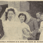 Brest Kerbonne Mariage Mahé Pierre avec Prigent Félicienne Le Télégramme de Brest 16 mai 1955