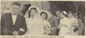 Brest Kerbonne Mariage Mahé Pierre avec Prigent Félicienne Le Télégramme de Brest 16 mai 1955