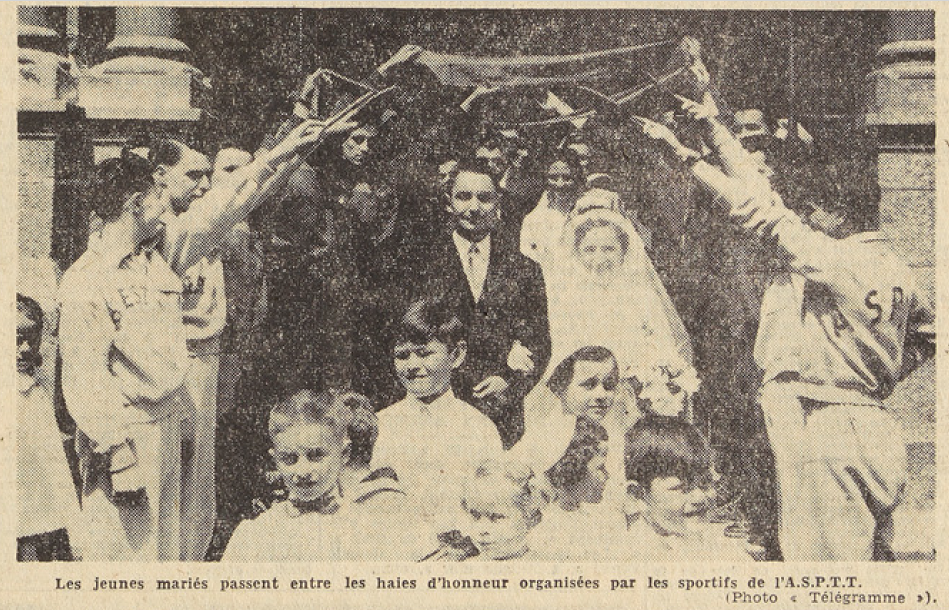 Brest Saint Martin Mariage Briquet Robert avec Millin Marie-Thérèse Le Télégramme 31 mai 1955