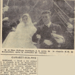 Camaret mariage Noetinger Phillippe avec Caradec Françoise Le Télégramme 17 mai 1955
