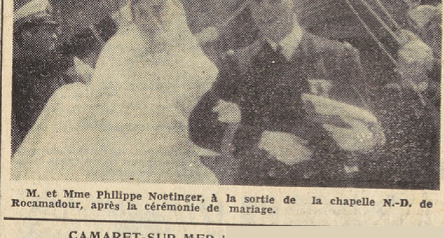 Camaret mariage Noetinger Phillippe avec Caradec Françoise Le Télégramme 17 mai 1955