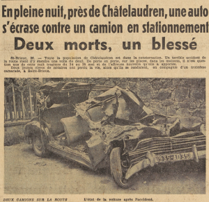 Châtelaudren accident de voiture Le Télégramme 27 mai 1955