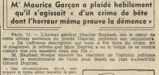 Gérard Dupriez condamné aux travaux forcés à perpétuité Le Télégramme 12 mai 1955