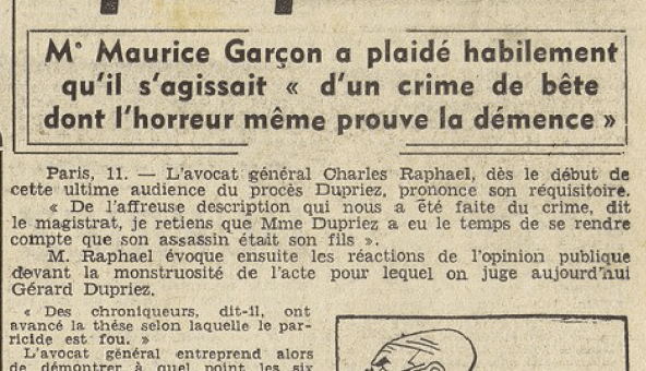 Gérard Dupriez condamné aux travaux forcés à perpétuité Le Télégramme 12 mai 1955